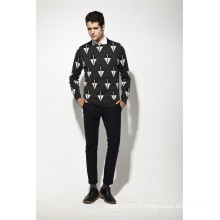 Pull en acrylique en laine ODM Triangle Jacquard Pullover Knit Man Sweater